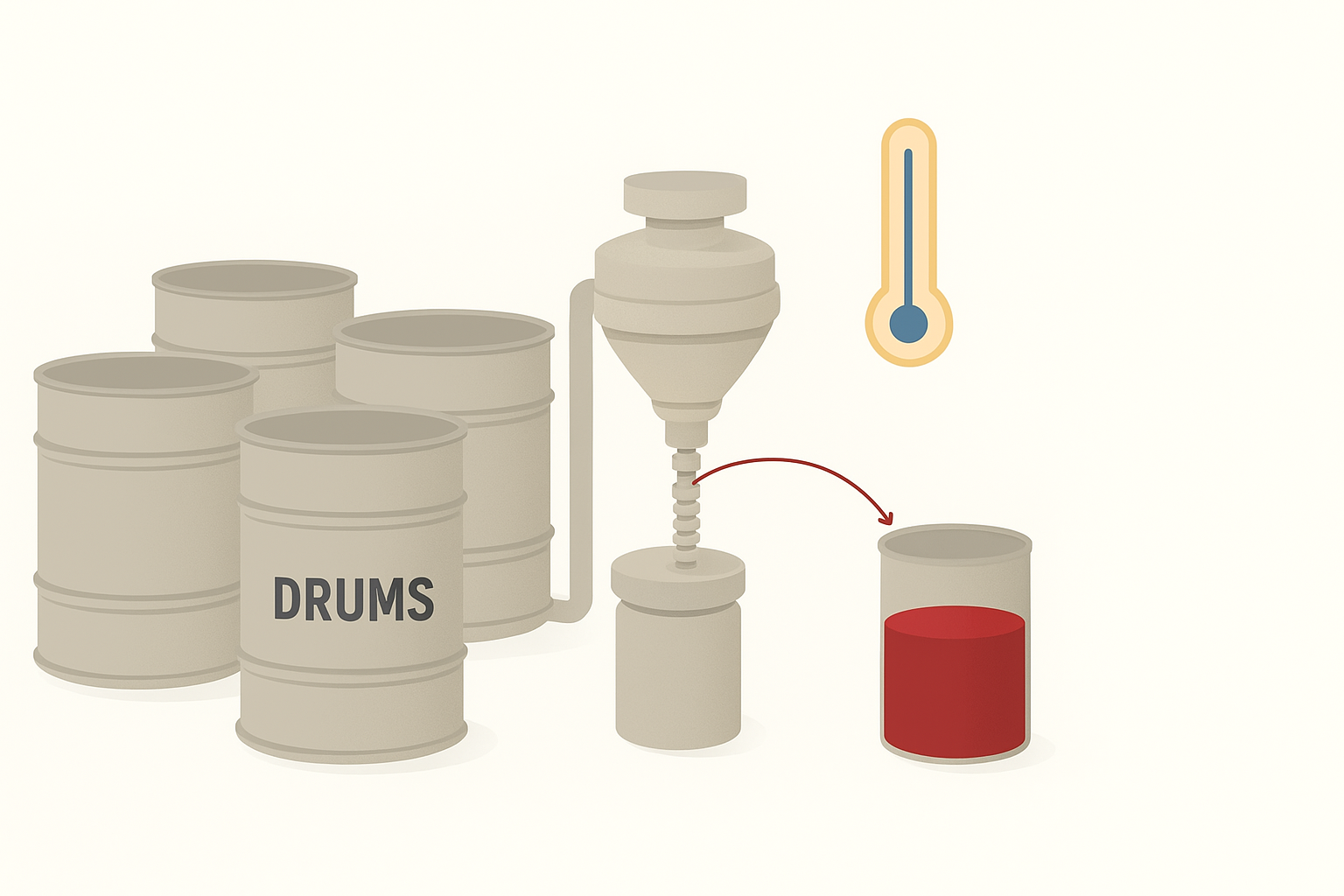 Drums and final tomato puree filling process